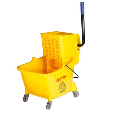 China 24L Single Plastic Side Press Bucket Mop Bucket Wringer Simple Reliable Viable Plastic For Wholesale for sale