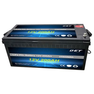 China Machine- DET plant prics lithium iron phosphate 12v 200ah lifepo4 lithium pack solar battery for sale