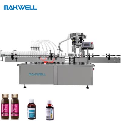 China Automatic Food Bottling Line Labeling Machine MAKWELL Small Glass Bottle Washing Filling And Capping for sale