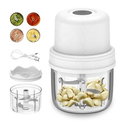 China Portable Electric Blender Cordless Rechargeable Vegetable Processor Mini One-button Operation Ginger Garlic Cleaver for sale