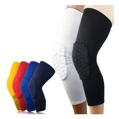 China Anti-slip double silicone Gel Strips Sports Honeycomb Knee Pads Basketball Riding Protection Collision Prevention Running Knee Pads for sale