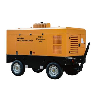 China Kaishan KSCY-550/15-570/12 low noise air 15 bar competitive price lubricated diesel engine portable diesel air compressor for sale