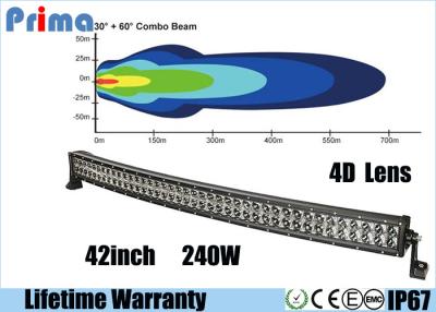 Cina 4D raddoppiano la barra luminosa curva a 42 pollici di fila LED CC 9V - faro Antivari di alto potere di 240 watt della jeep 32V in vendita