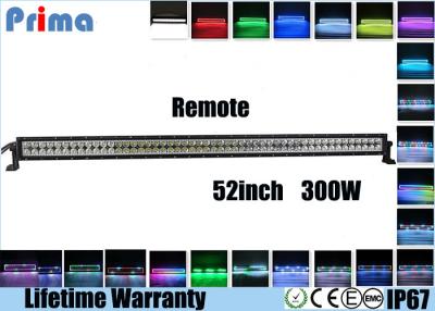 China 52 Inch 300W Remote Control LED Light Bar Double Row Straight Color Changing Type for sale