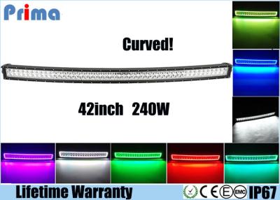 China Curved 240W 42 Inch LED Light Bar , Colorful RGB Halo Ring LED Flash Light Bar for sale