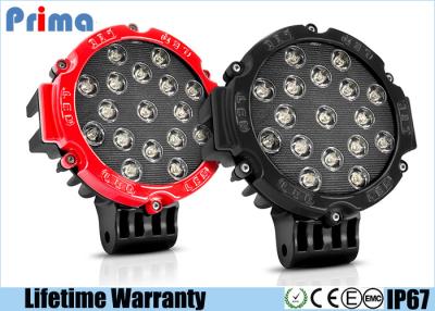 China 51W Black Round LED Driving Light For Off Road 7 Inch Flood Beam 4080 Lumen for sale