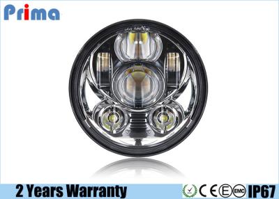 China 6000K Chrome Led Harley Headlight 45W Power IP67 Waterproof DC 10V - 30V for sale