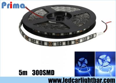 China 12V 14.4W Blue Led Light Strips 300 5050 LEDs Waterproof  Epoxy Material for sale