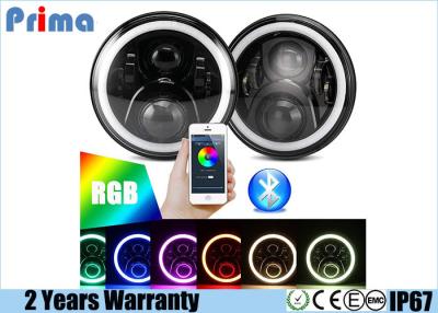 China 7inch RGB Halo LEIDENE Koplamp voor Jeep Wrangler CJ TJ JK JKU Rubision Onbeperkt Bluetooth App Controler Te koop