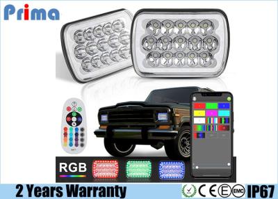 China Replace Stock Headlight with RGB Halo H6054 LED Headlight, 5x7(7x6) Rectangle Jeep YJ Cherokee XJ Headlight for sale