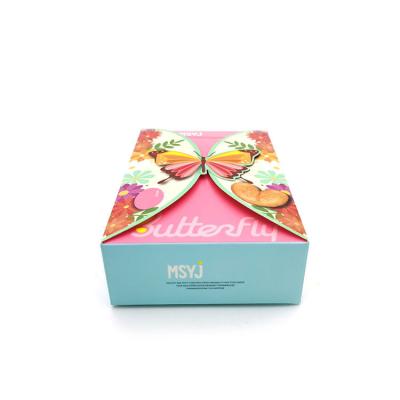 China Manufacturer Supplier Butterfly Decoration Waterproof Professional Seal Paper Craft Packaging Pink Food Box for sale