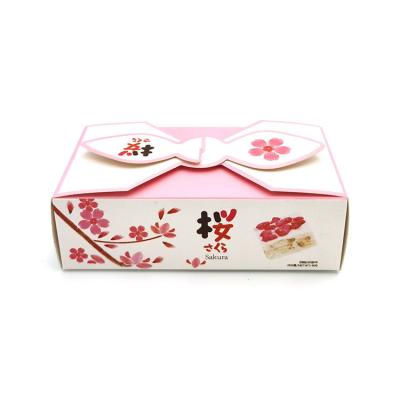 China Exquisite And Cute Sweet Pink Cherry Blossom Pattern Printed Folding Waterproof Packaging Box for sale