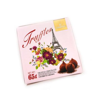 China Factory Promotion Waterproof Glue Laminate Stamping Gift Truffle Chocolate Printed Paper Packing Box For Food for sale