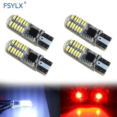 China W5W 192 168 194 168 3014 24 SMD Silica Gel Strobe LED Bulbs 12V Flash Light T10 DC Led Bulb White Red Yellow Blue Flash Lights T10 W5W for sale