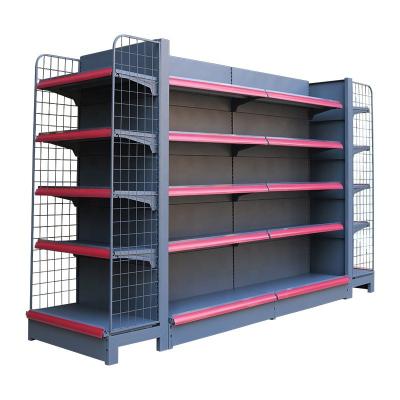 China Four steel and plastic sides and four layers of large steel retail display racks presents for sale