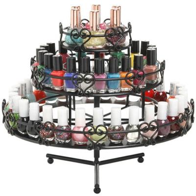 China Plastic Acrylic Cosmetic Stand Tray Nail Polish Holder Unit Makeup Lipstick Holder Display Cosmetic Showc for sale