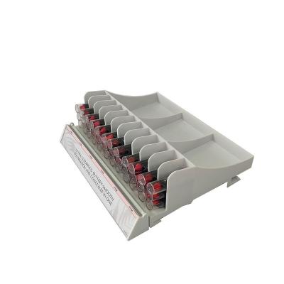 China Steel&Plastic&Wood Open Shelf Display Stand Tray 13-Slot Lipstick Cosmetic Reel With Tester Lipstick Display Stand for sale