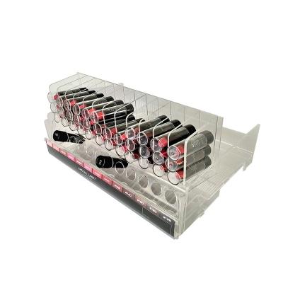 China Steel&Plastic&Wood Cosmetic Acrylic Lipstick Tray 12-Slot Open Shelf Display Stand With Tester Lipstick Display Stand for sale