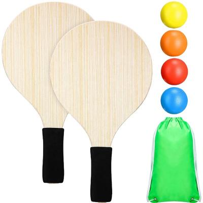 China Beach Tennis Games Wholesale Cheap Customized Wooden Toy Beach Ball Paddle Tennis Racket Fitness Equipment for sale