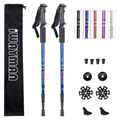 China Lightweight Durable Cheap Outdoor Adjustable Folding Trekking Pole Hiking Pole Walking Stick for sale