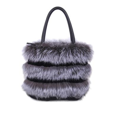 China 2021 Fashion Ladies Fashion Real Fur Bag Fox Fur Handle Bag Rex Rabbit Fur Shoulder Bag for sale