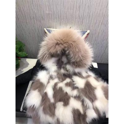 China Latest Style Kids Fur Parka Raccoon Fur Lining Fur Jacket Winter Kids Coat Outerwear for sale