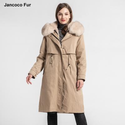 China New Arrival Anti-Shrink Winter Ditch Coat Fur Parka Thick Warm Women Long Real With Fox Fur Hood for sale