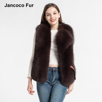 China Sustainable Fox Fur Vests Spring Winter Fashion Real Fur Vests Women Natural Fur Vest Keep Warm S7563 for sale