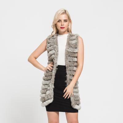 China Breathable Real Good Quality Knitted Stylish Fashionable Casual Rabbit Fur Gilet Waistcoat for sale