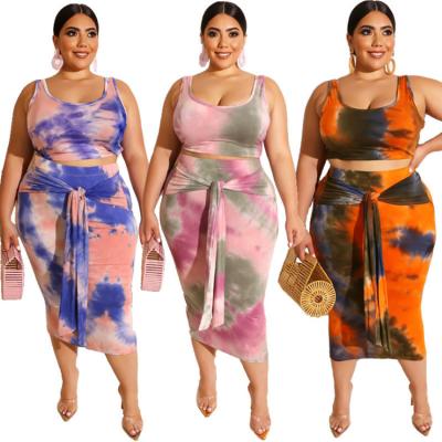 China Fat Women New Plus Size Clothing Bodycon Fashion Anti-Static Design XL-5XL Casual Plus Size Dress Dye Tie Women Dresses for sale