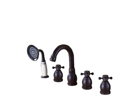 China Without new diverter design factory price most popular all water mixer tap black brass fitting bath/shower faucet for sale