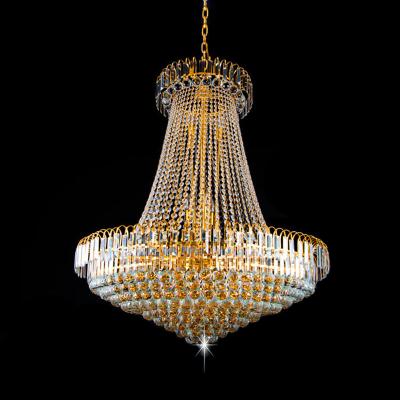 China Modern Luxury Modern Crystal Gold LED Crystal Pendant Light Gold Led Hanging Light for sale