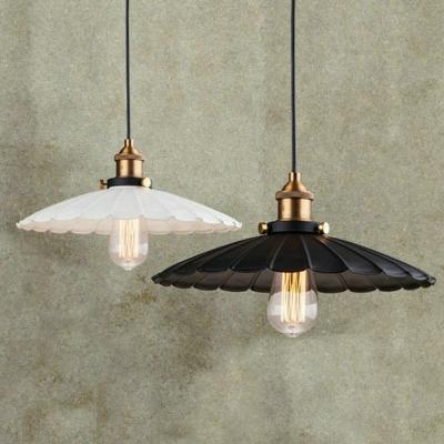 China Modern E27 Painted Color D25,36,42cm White Antique Iron Vintage Retro Pendant Lamp Countryside Retro Light/Black Pendant Light for sale