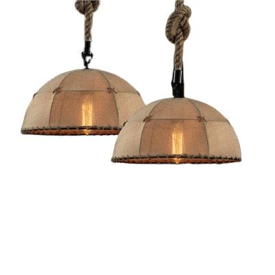 China Modern American Style Restaurant Cafe Industry Style Fabric String Country Pendant Lighting for sale