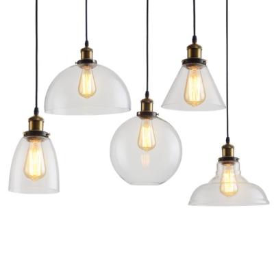 China Modern Vintage Pendant Lights Glass Pendant Lamps Trace Industrial Blow Lamp Clear Glass Pendant Light for sale