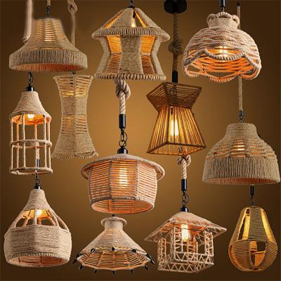 China Retro Vintage Loft Hemp Rope Pendant Light DIY Industrial Vintage Pendant Lamp Vintage Loft Lighting for sale