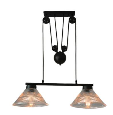 China Retro nostalgia ceiling lamp mahjong glass elevator lamp chandelier restaurant study traditional American iron material E27 AC110-240V for sale