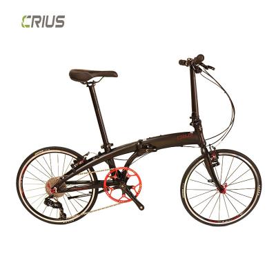 China Bicicleta plegable de 20 pulgadas con 9 engranajes de velocidad y diseño portátil hecho de material de aleación en venta