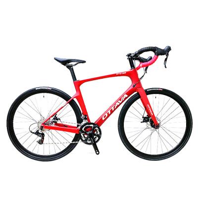 China Supply 700*25c Carbon Road Bike With 2x11 Speed Gears And ZOOM Hydraulic Brake for sale