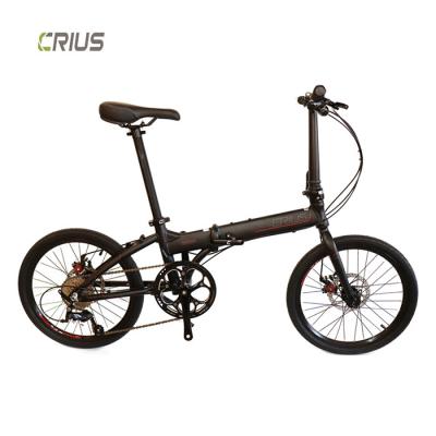 China Crius 20 pulgadas Master D Mini bicicleta plegable de 9 velocidades de aluminio negro metálico en venta