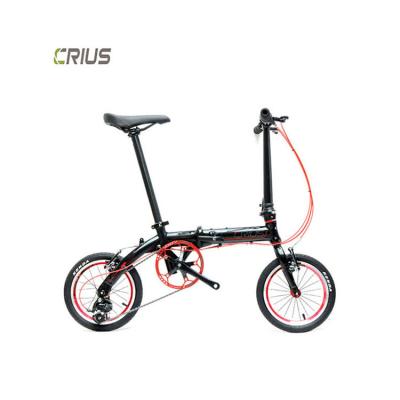 China Volledig schokbestendig frame Crius 14 inch Smart Lightweight Alloy Folding Bikes voor volwassenen Te koop