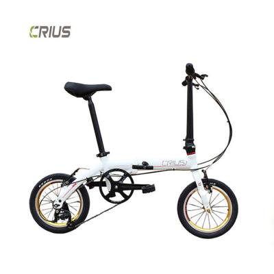 China Cuadro de aleación de aluminio ligero Bicicleta de carreras de carretera 14 pulgadas Plegable Mini Bicicleta plegable en venta