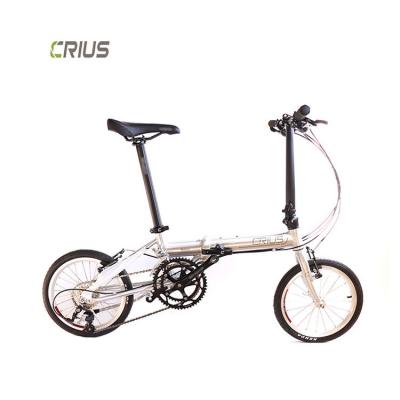 China Outdoor Fitness 16 Inch Shadow Folding Bike With And Microshift R9 Rear Derailleur for sale