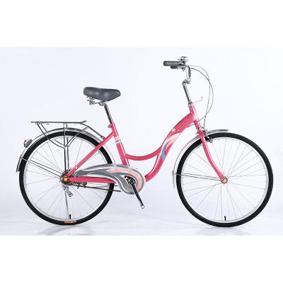 Cina 24 telaio in acciaio single speed lady bike City bike con freno a disco anteriore e posteriore in vendita