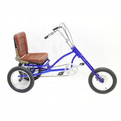 China Freno delantero trasero 16 pulgadas Triciclo para adultos con pedal de aluminio y velocidad única en venta