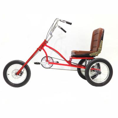 China 16 Inch Flywheel 18T Speeds Local Single Speed 3 Wheel Cargo Trike Rickshaw Pedal Tricycle for sale