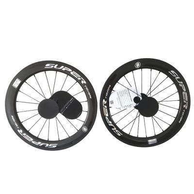 China Black 451 Glossy 3K Rim Brake Ceramic Bearing Hub Blade Spokes Superteam Carbon Wheelset for sale