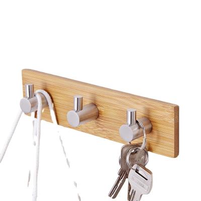 China Bamboo Stainless Steel Luxury Wall Mounted Adhesive Hook for sale