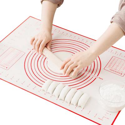 China Non-stick Silicone Pastry Mat Pyramid Glass Fiber Silicone Sheet 60*40cm Fondant Dough Rolling Mat with Measure for sale