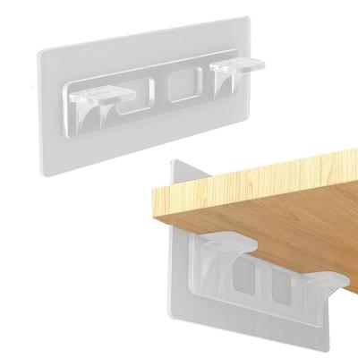 China Stocked Lengthen Shelf Support Peg Free Punch Cabinet Wardrobe Shelf Support Bracket Self Adhesive for sale